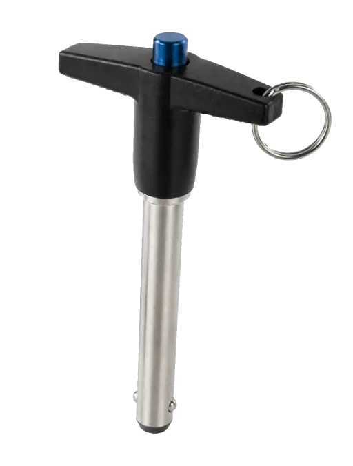 Smart Block Pin button T handle single acting side view